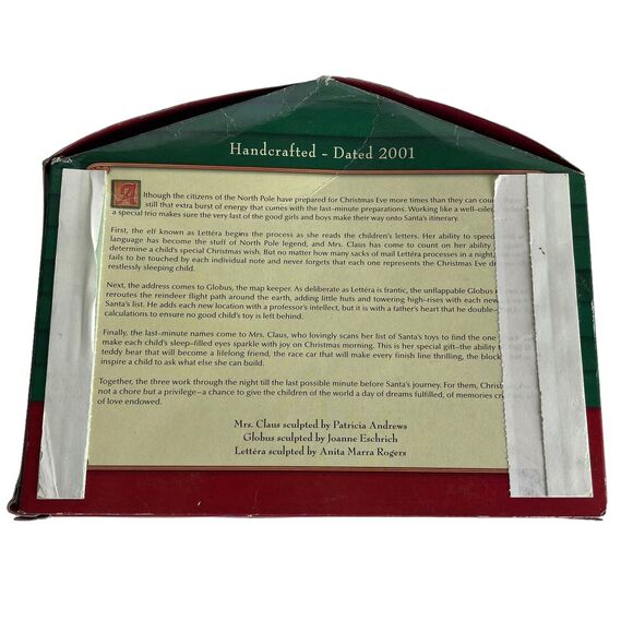 HALLMARK Keepsake 2001 LETTERA GLOBUS AND MRS. CLAUS Christmas Ornaments - Picture 10 of 11